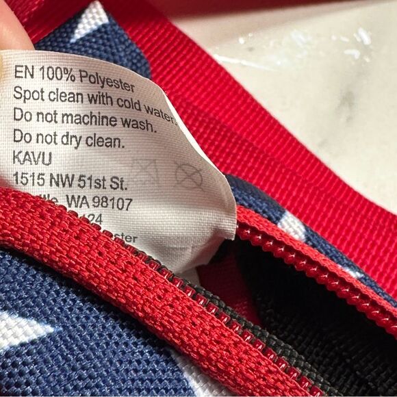 Kavu Spectator red, white & blue flag waist bag fanny pack, adjustable strap Y2K - Picture 9 of 12